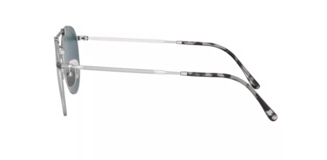 Titanium Round Sunglasses Polarized Blue Mirror Lens