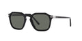Square Polarized Sunglasses Black Green 50mm