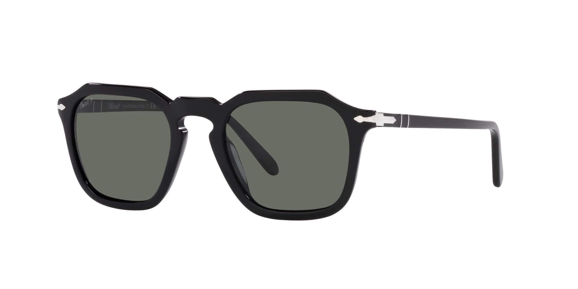 Square Polarized Sunglasses Black Green 50mm