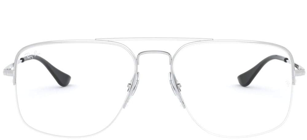Silver Square Prescription Eyeglasses 56mm