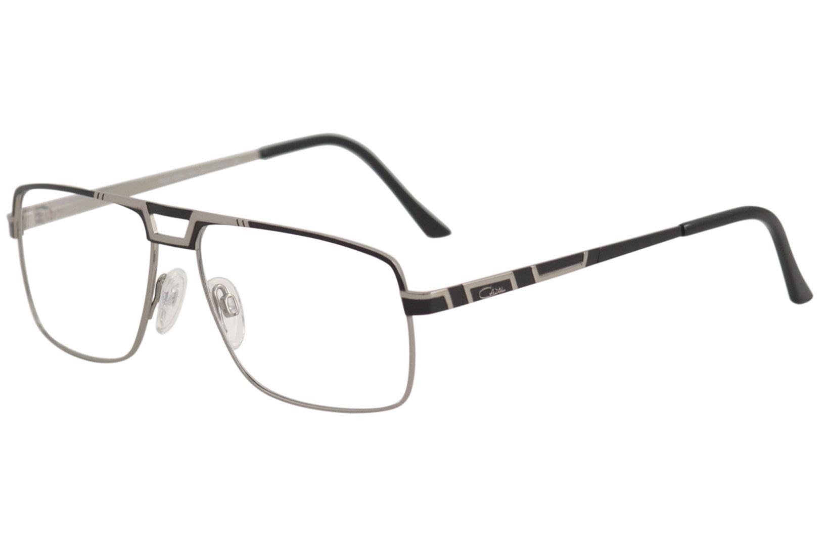 Black Silver Full-Rim Eyeglasses 57mm