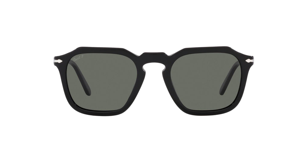 Square Polarized Sunglasses Black Green 50mm