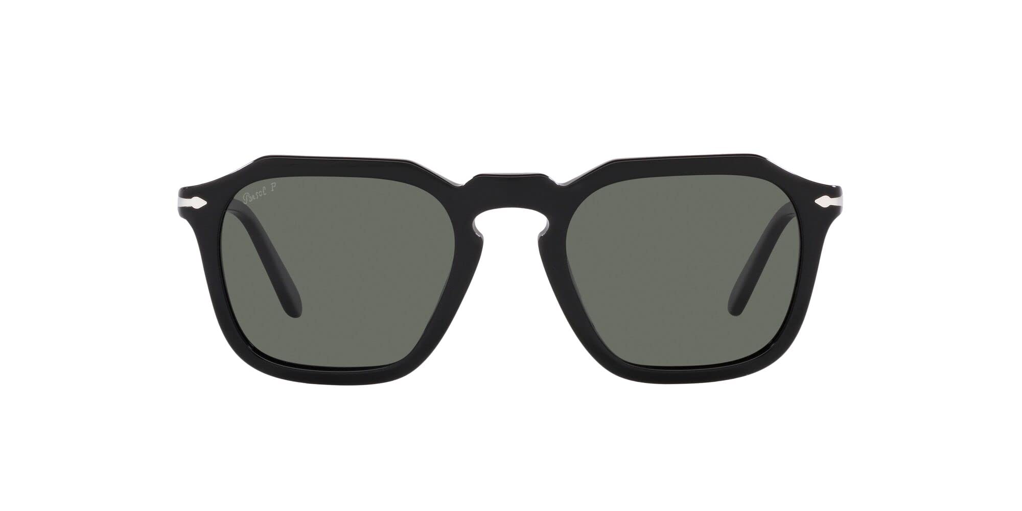 Square Polarized Sunglasses Black Green 50mm