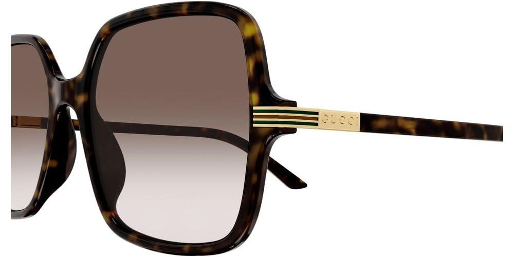 Havana Gold Square Sunglasses