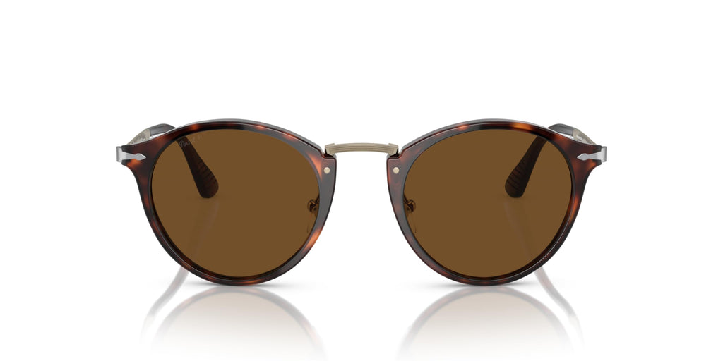 Round Polarized Sunglasses Gold Havana Brown 51mm