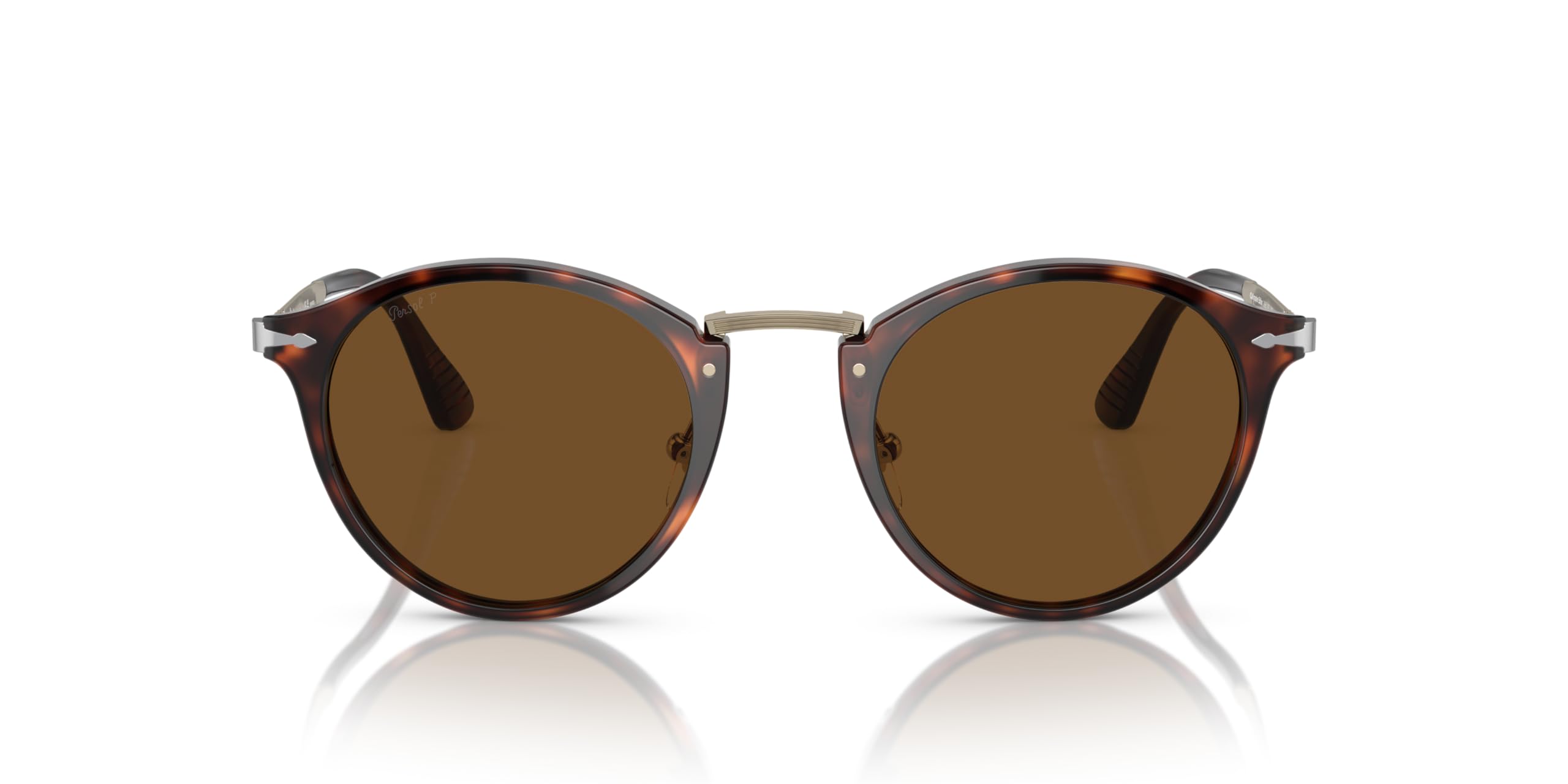 Round Polarized Sunglasses Gold Havana Brown 51mm