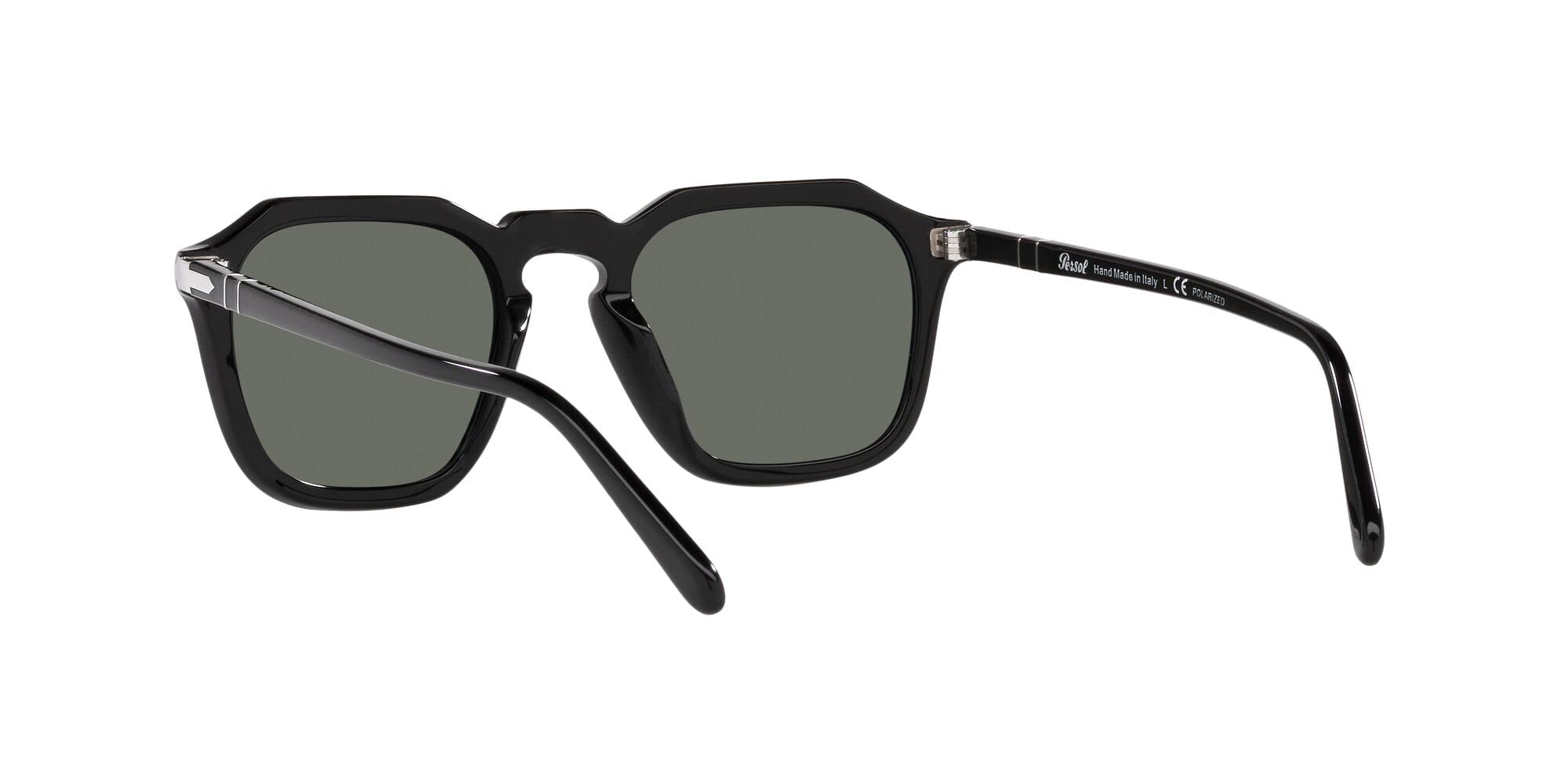 Square Polarized Sunglasses Black Green 50mm