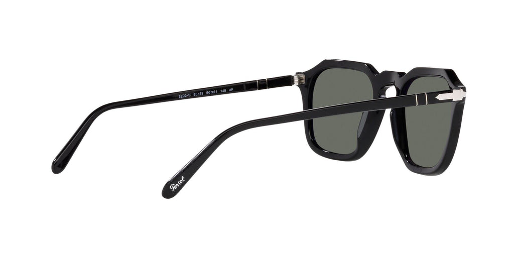 Square Polarized Sunglasses Black Green 50mm
