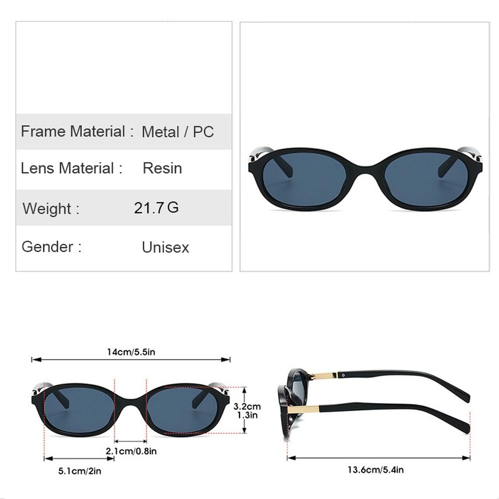 Vintage Small Oval Sunglasses Purple Yellow Gradient Lens