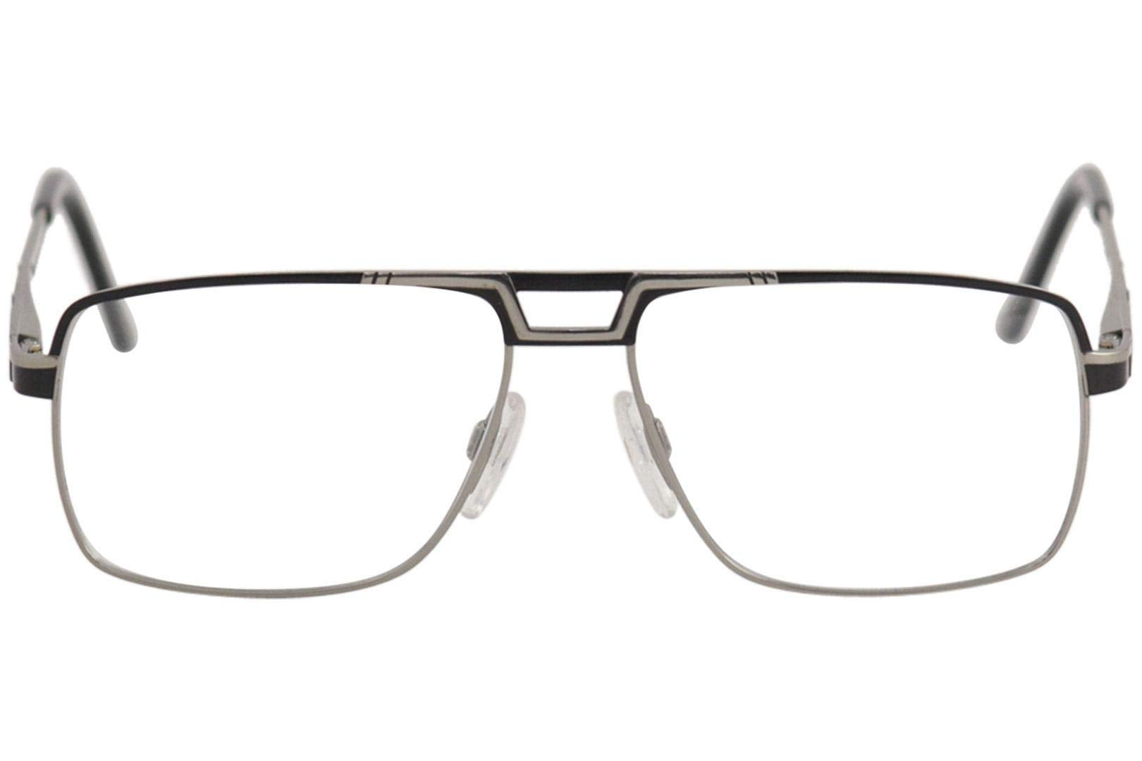 Black Silver Full-Rim Eyeglasses 57mm