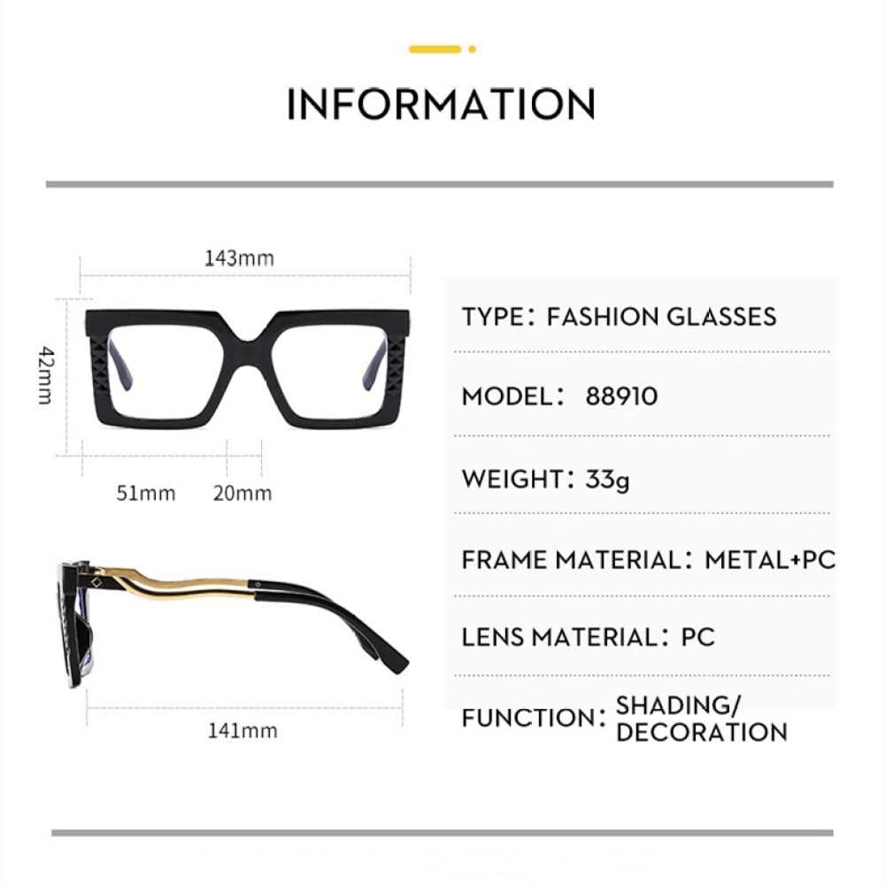 Oversized Square Computer Eyeglasses Frame