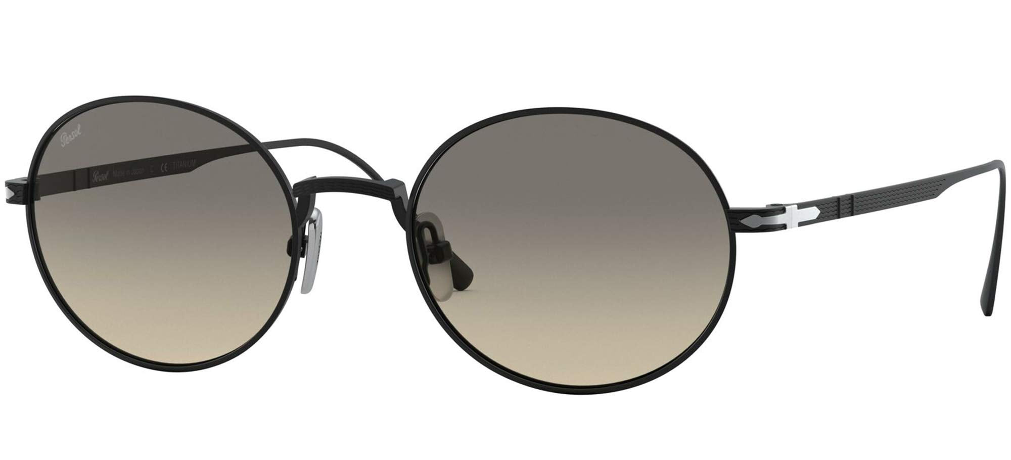 Oval Sunglasses Matte Black Grey Gradient 51mm