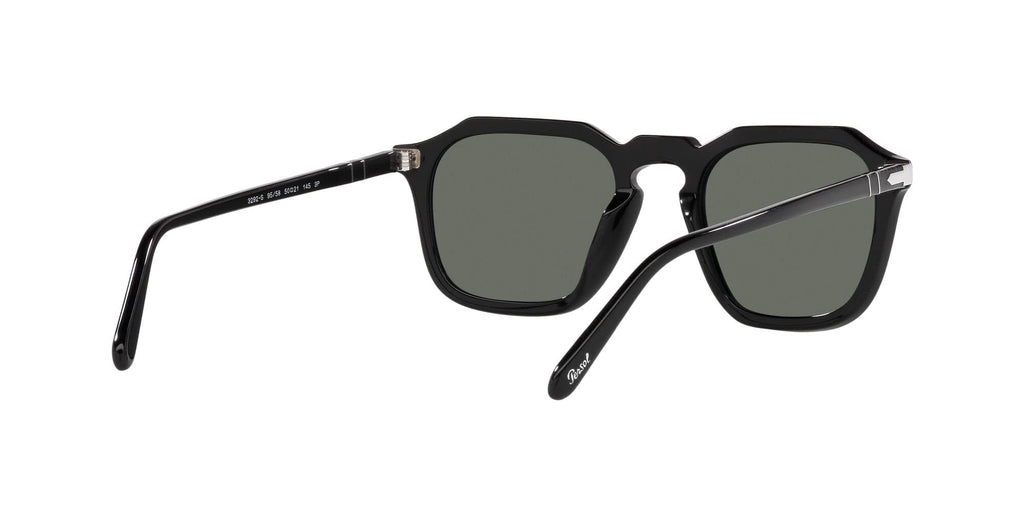 Square Polarized Sunglasses Black Green 50mm