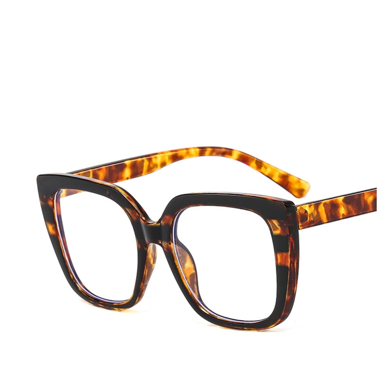 Oversized Leopard Square Eyeglasses Frame