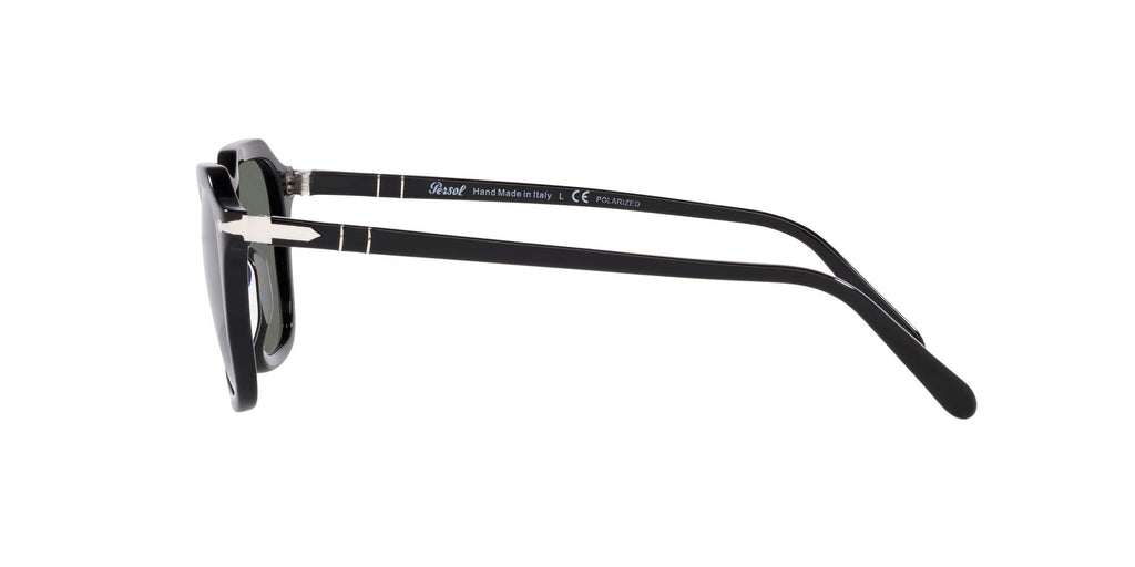 Square Polarized Sunglasses Black Green 50mm