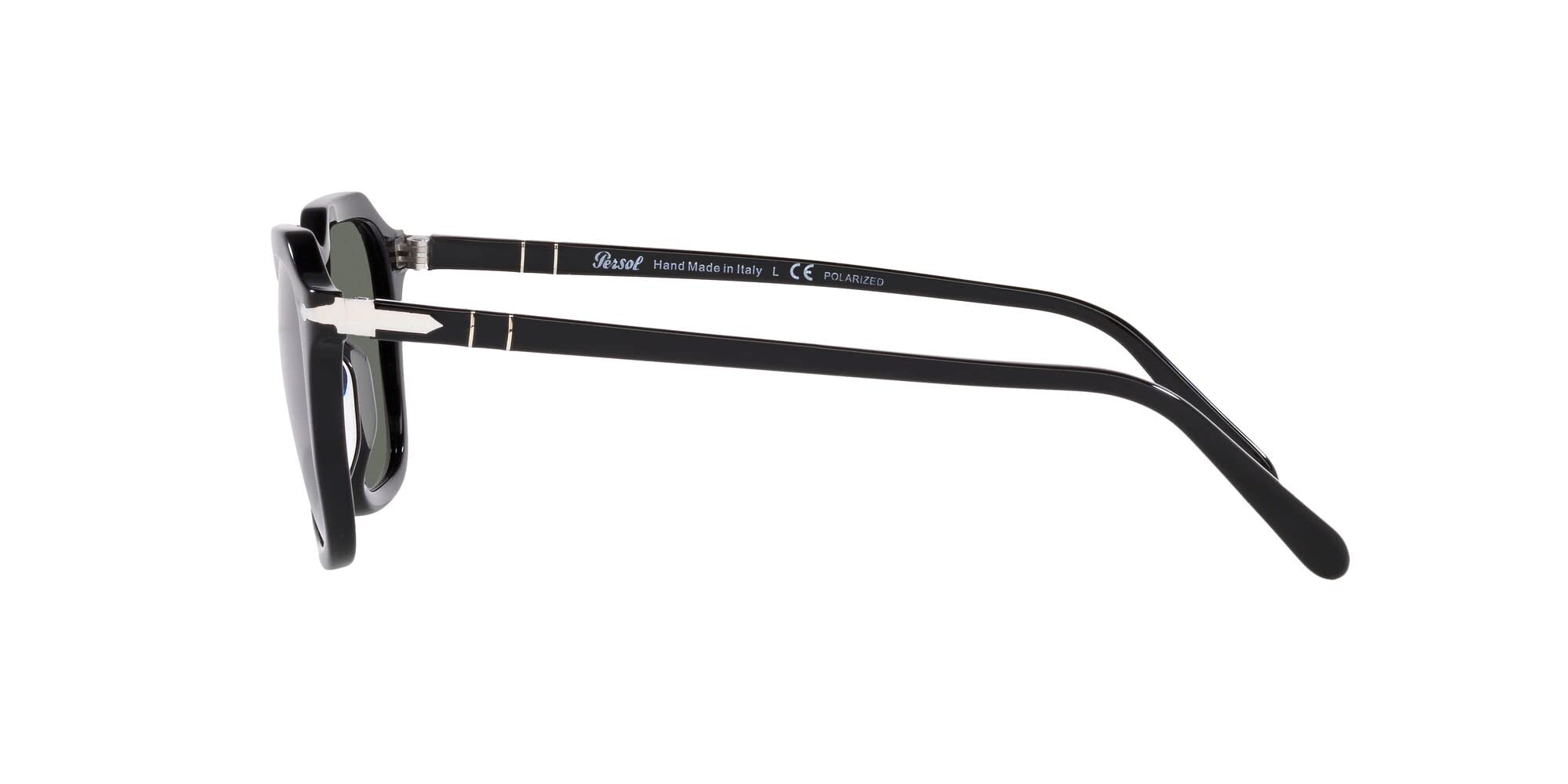 Square Polarized Sunglasses Black Green 50mm