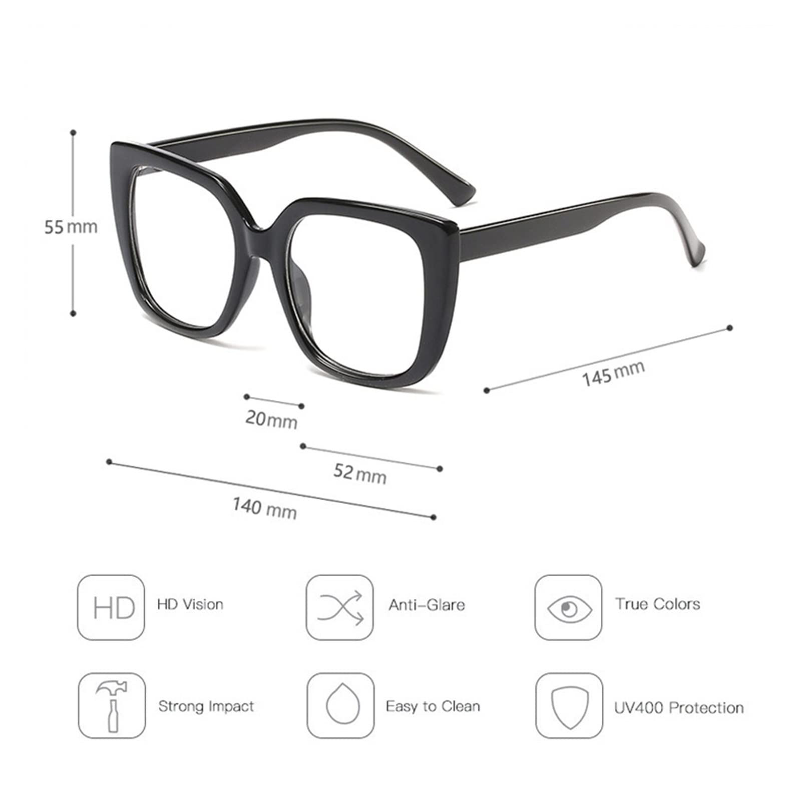 Oversized Leopard Square Eyeglasses Frame
