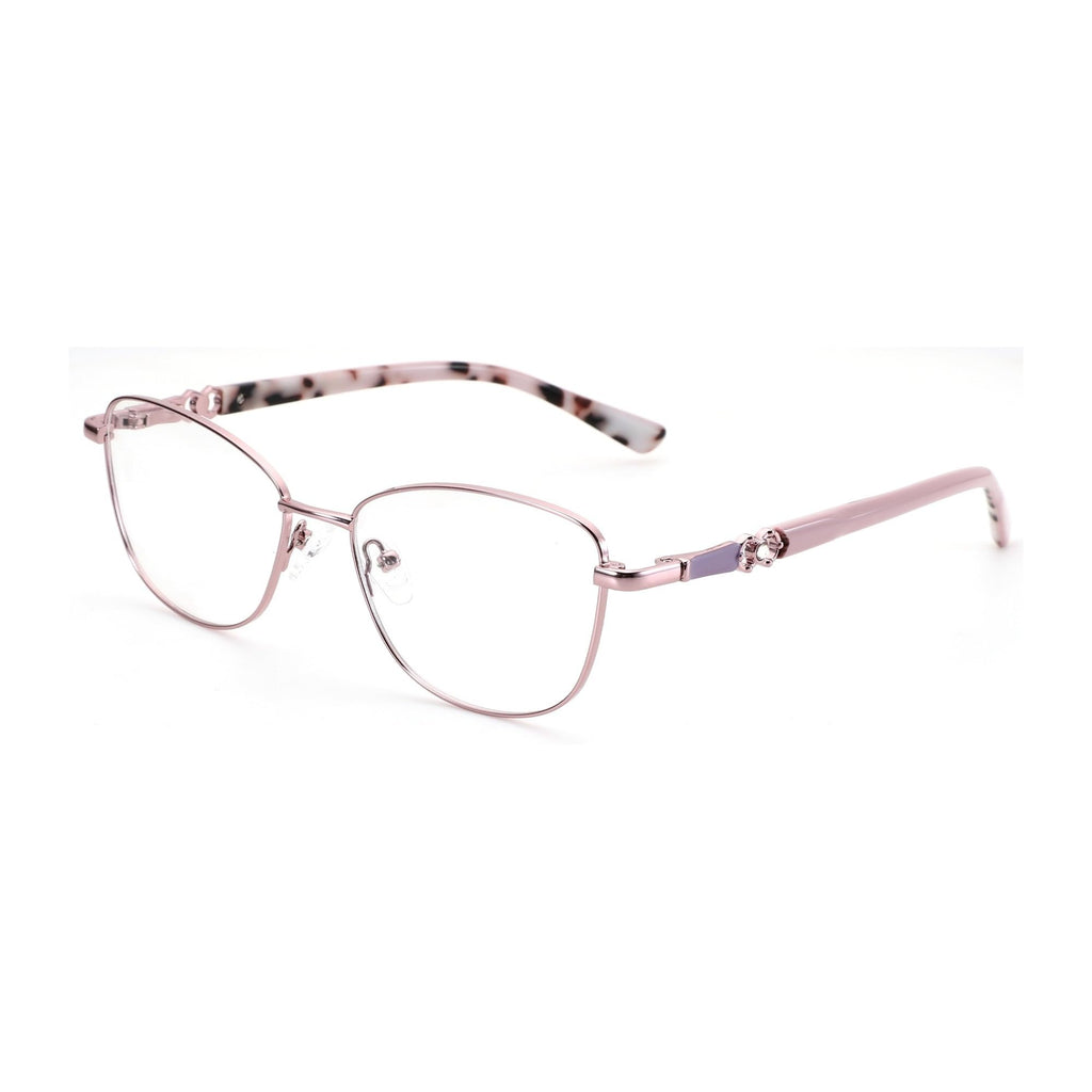 Metal Butterfly Blue Light Blocking Eyeglasses Pink Frame