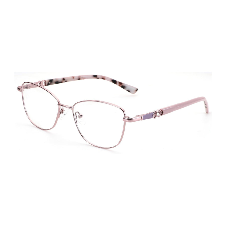 Metal Butterfly Blue Light Blocking Eyeglasses Pink Frame