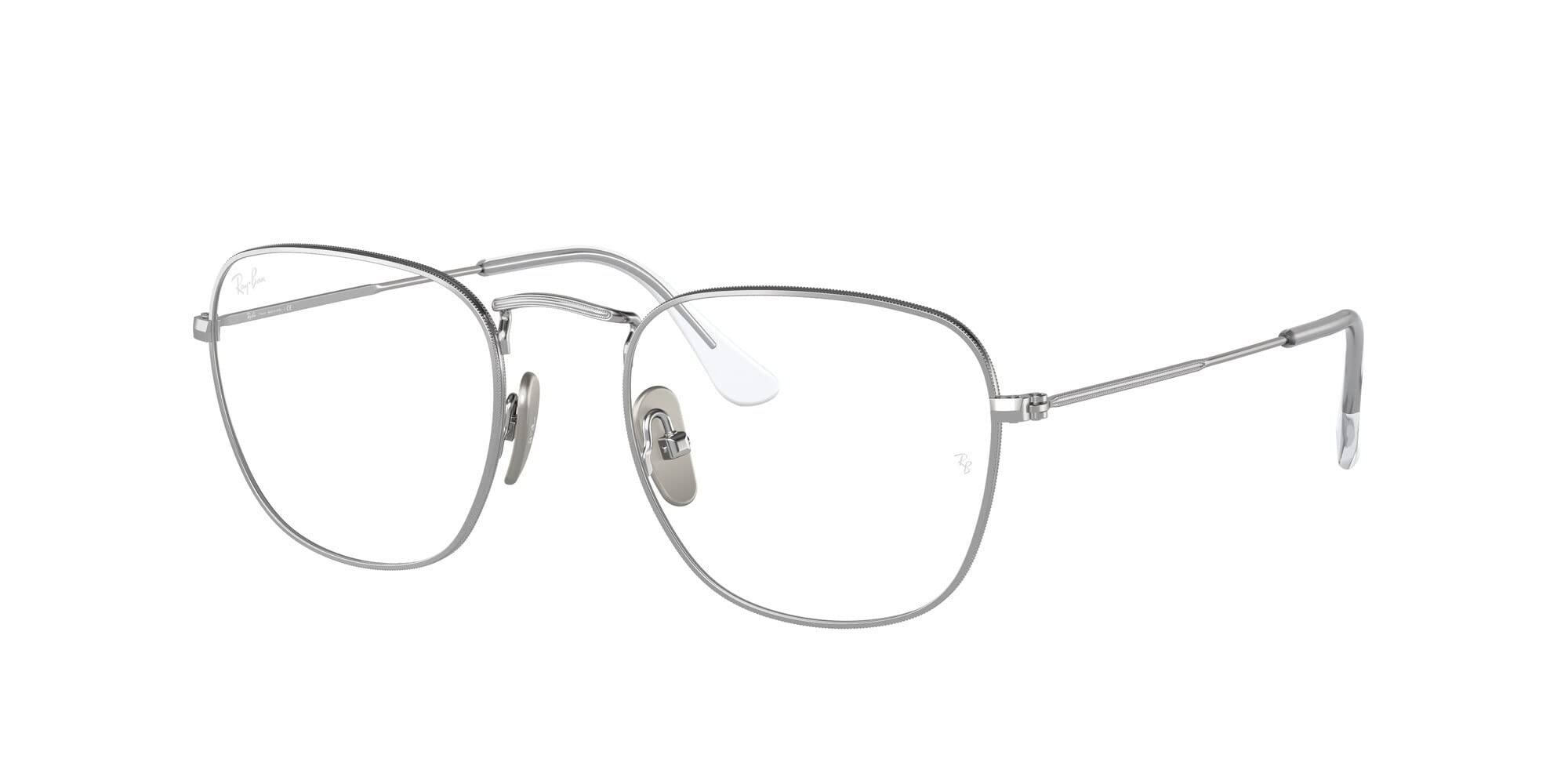 Square Titanium Prescription Eyeglasses Silver 51mm