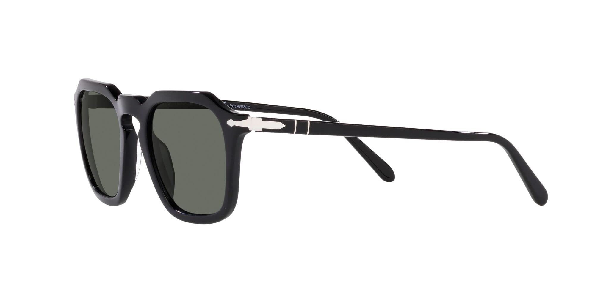 Square Polarized Sunglasses Black Green 50mm
