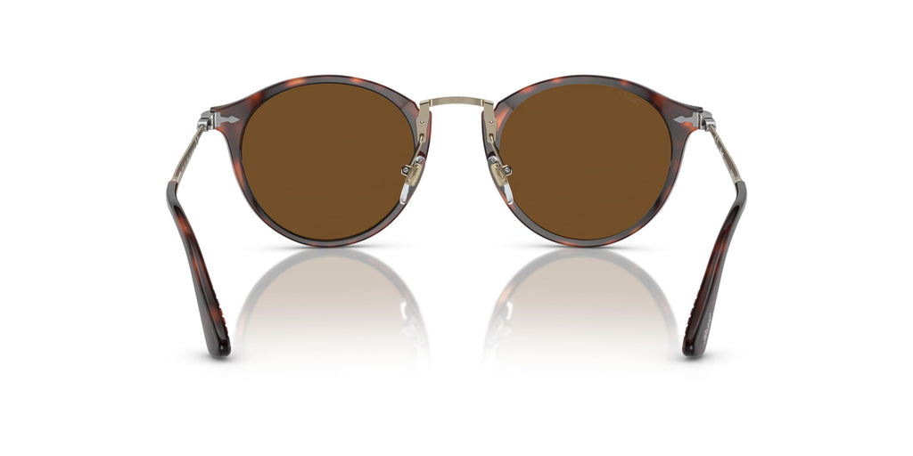 Round Polarized Sunglasses Gold Havana Brown 51mm
