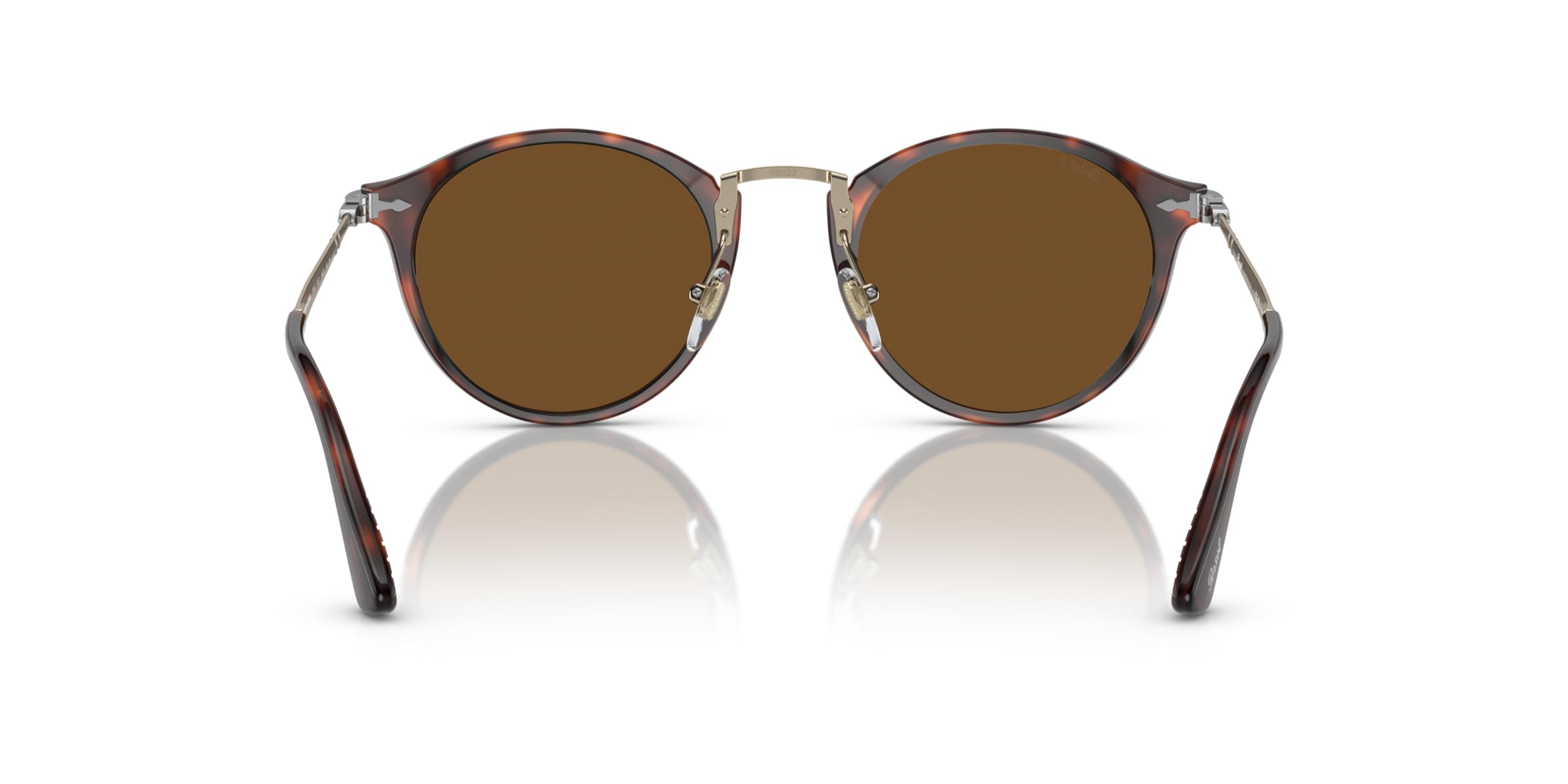 Round Polarized Sunglasses Gold Havana Brown 51mm