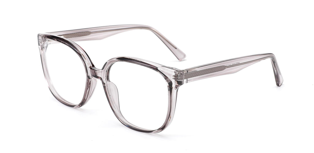 Translucent Oversized Square Eyeglasses Frame Grey