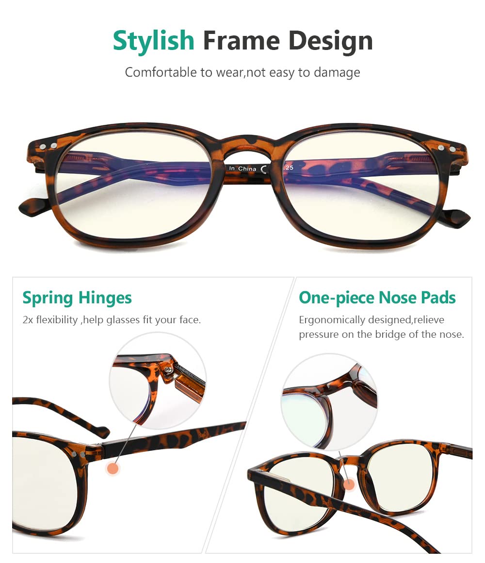 Vintage Blue Light Blocking Glasses Tortoise Frame