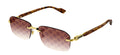 Gold Red Rectangular Sunglasses