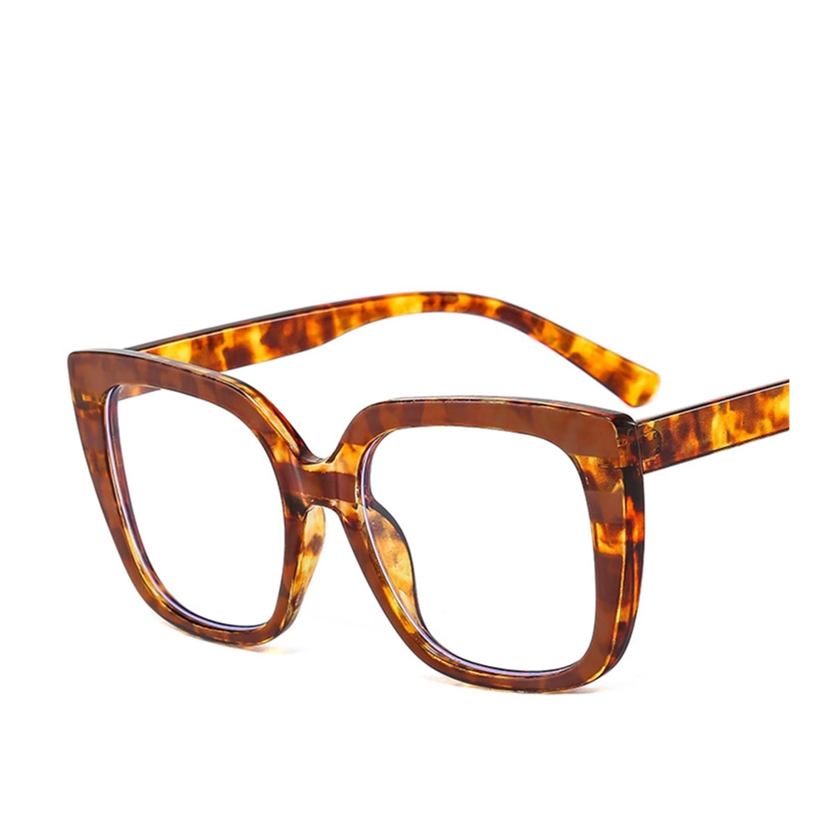 Oversized Leopard Square Eyeglasses Frame