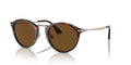 Round Polarized Sunglasses Gold Havana Brown 51mm