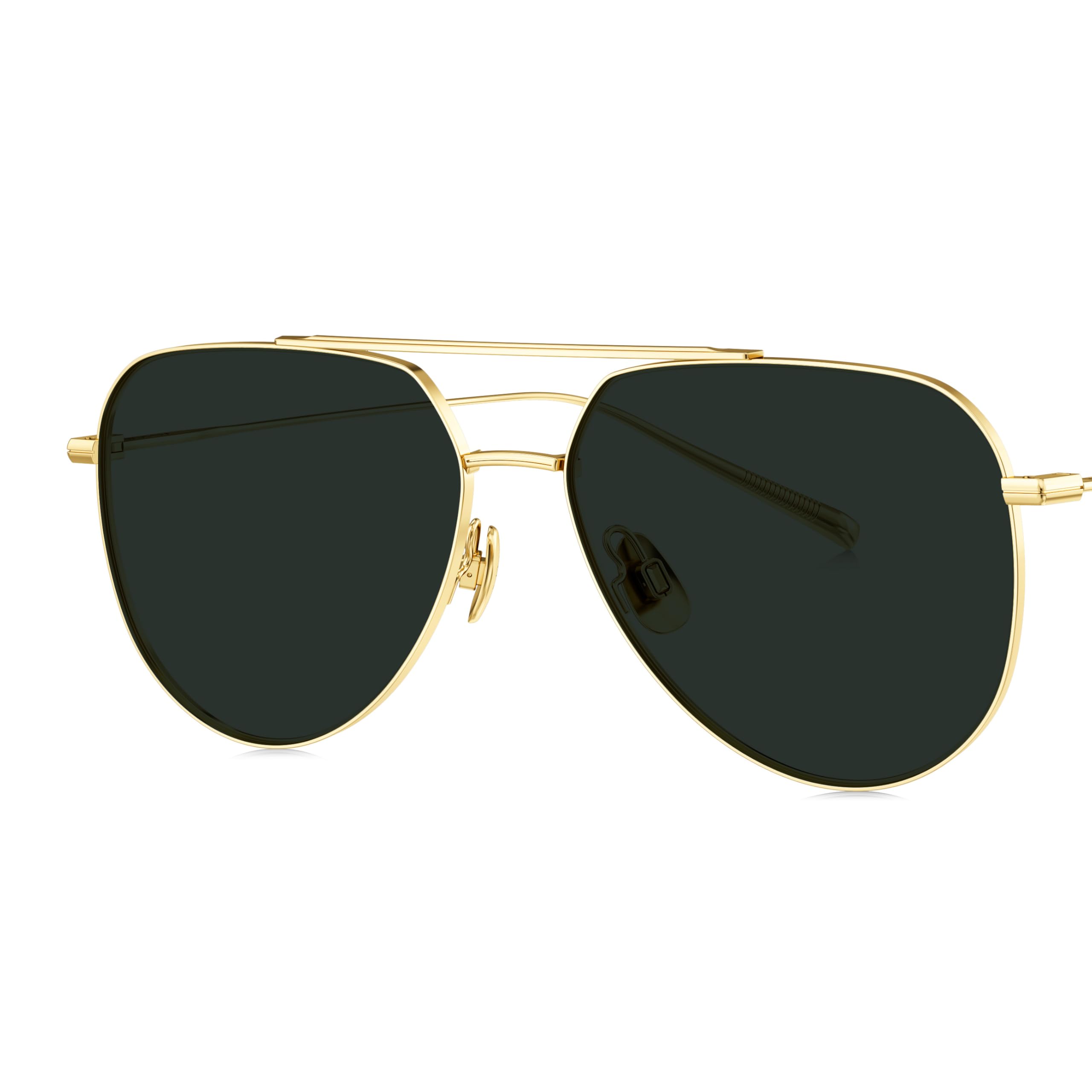 Titanium Aviator Polarized Sunglasses 57mm